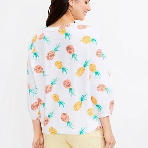 LOFT Pineapple Print Sweatshirt Size SMALL New - Picture 2 of 8